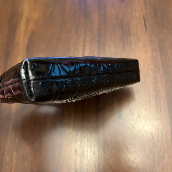 Coach Zip Wristlet Signature Patent Leather Small Black - Picture 10 of 13